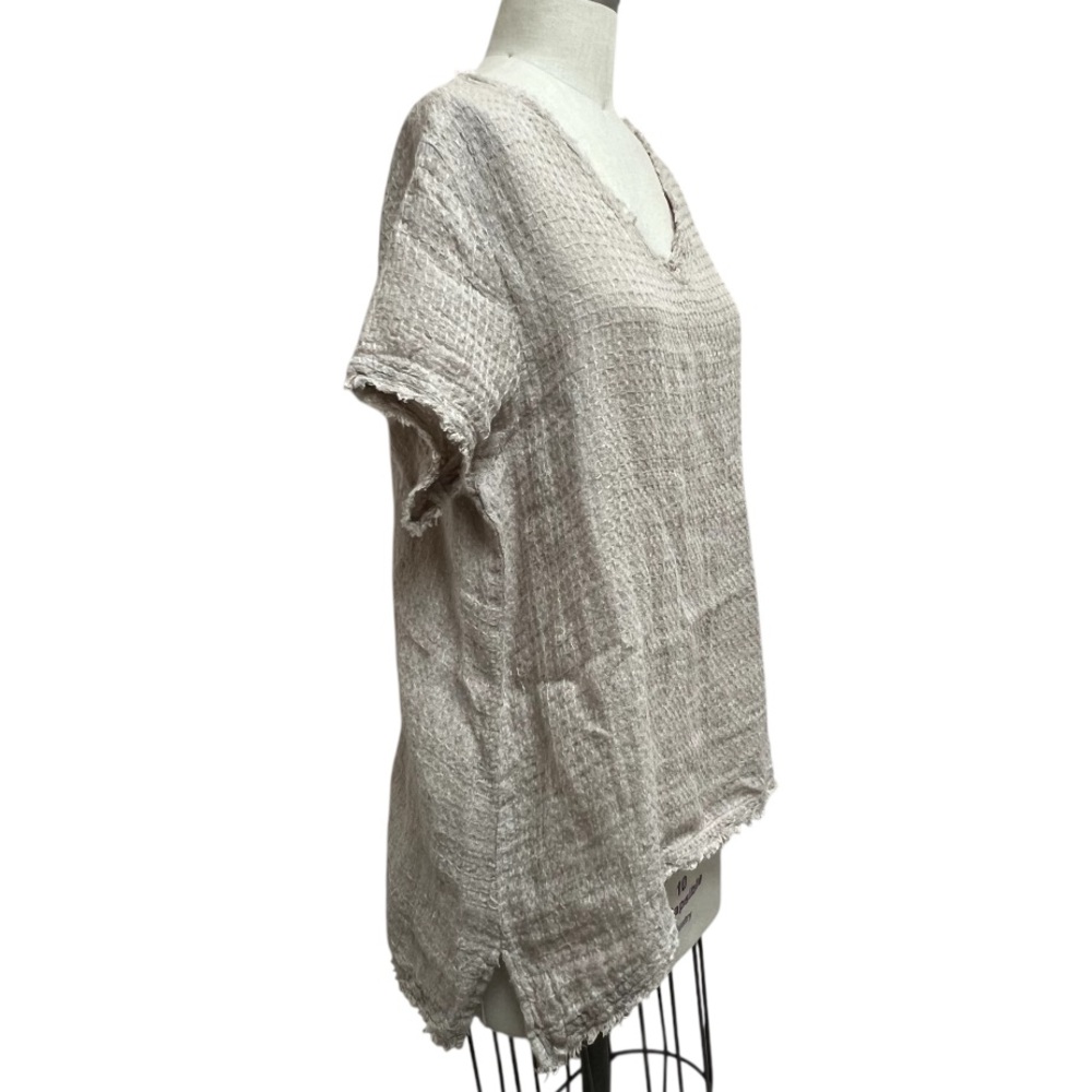 Vero Lino Linen V-neck Casual Top - Picture 3 of 7